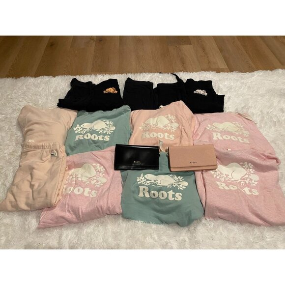 HUGE Roots Canada Hoodie Sweatshirt Sweatpants LOT XS XXS Pink Black - Picture 9 of 9